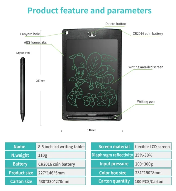 8.5inch lcd writing tablet